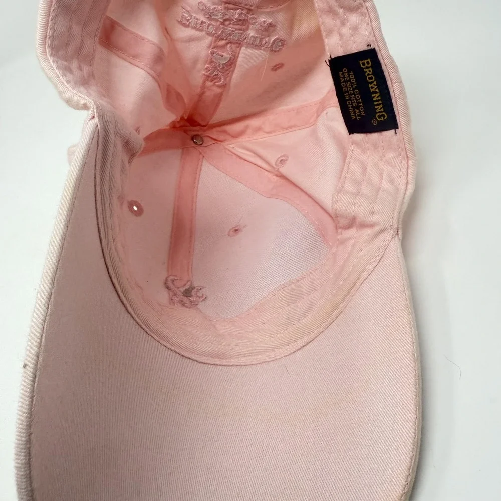 Browning Hat Cap Fitted Womens‎ One Size Pink Breast Cancer Ribbon Deer Logo